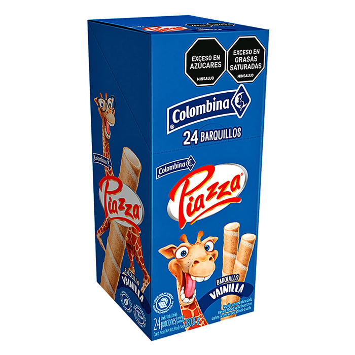 Colombina Barquillos Piazza Vainilla - Caja de 24 Porciones - Sabores Market