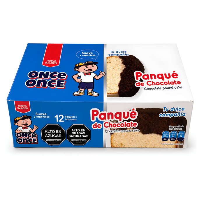 Once Once Panque de Chocolate - Pack de 12 Und x 65g