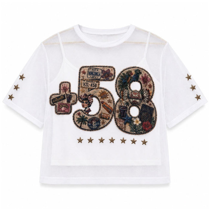 Blusa Venezuela +58 Blanca - Talla Unica
