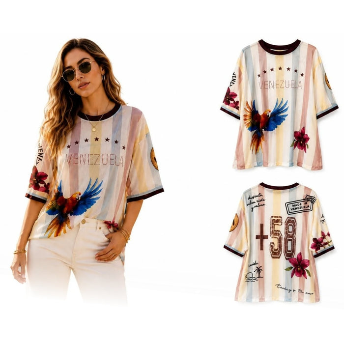 Blusa Venezuela Guacamaya - Talla Unica