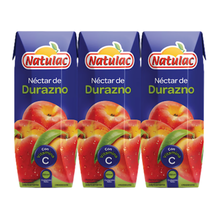 Natulac Jugo Durazno 8.5 Oz - 3 Pack