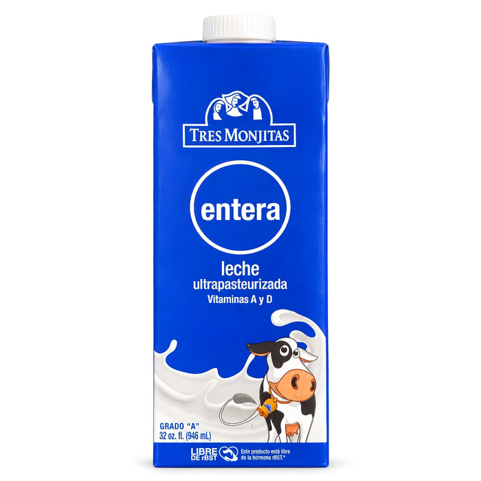 Tres Monjitas Leche Entera Ultrapasteurizada 946ml