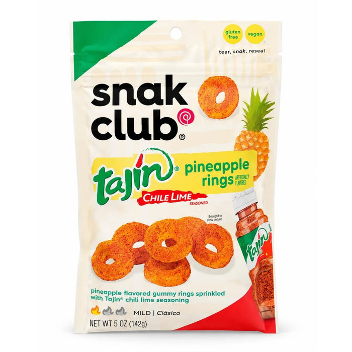 Snack Club Tajin Anillos de Piña con Sazonador de Chile y Lima 142g