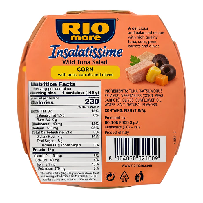 Rio Mare Insalatissime Ensalada de Atun con Maiz 160g