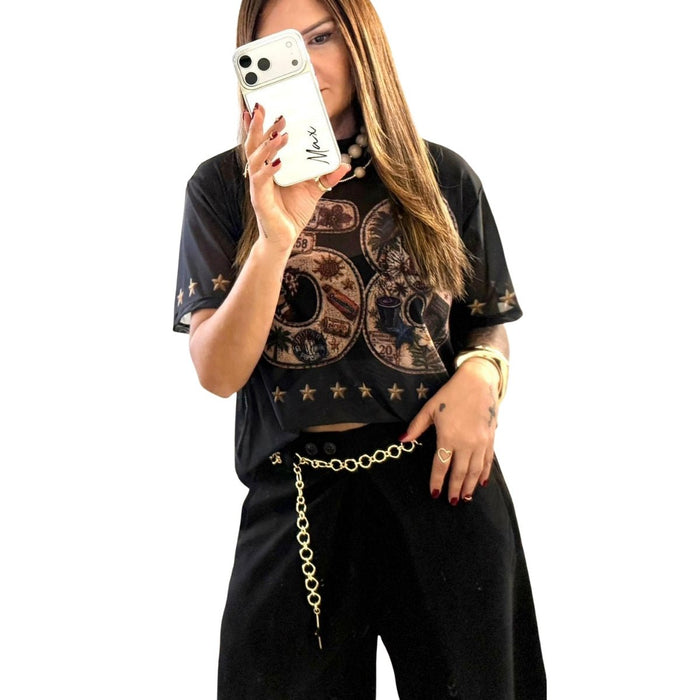Blusa Venezuela +58 Negra - Talla Unica - Sabores Market