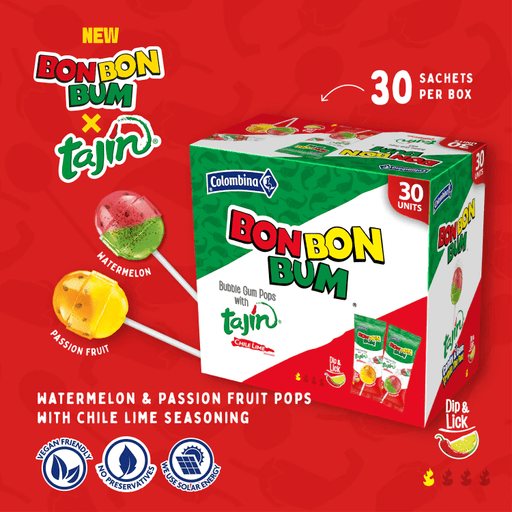 Bon Bon Bum Tajín Watermelon 17g - Sabores Market