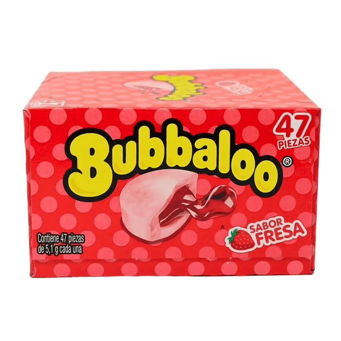 Bubbaloo Fresa Box - 47 Unidades - Sabores Market