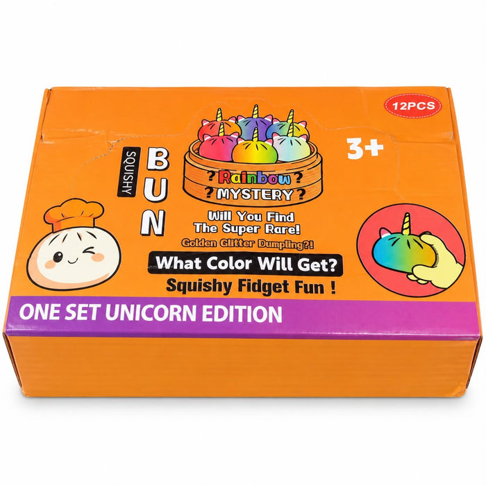 Caja de Squishy Rainbow Bun 12 pcs - Sabores Market
