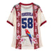 Camiseta Mesh - Blanca con Rojo y Flores - Sabores Market