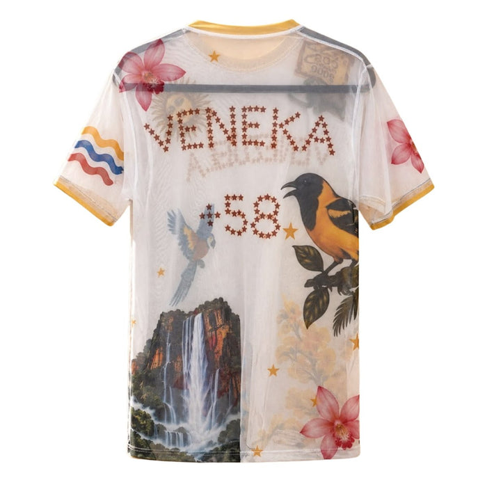 Camiseta Mesh de Venezuela - Blanca +58 - Sabores Market