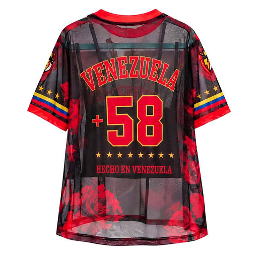 Camiseta Mesh - Roja con Negro Venezuela - Sabores Market