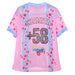 Camiseta Mesh - Rosada con Celeste y Flores +58 - Sabores Market