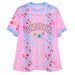 Camiseta Mesh - Rosada con Celeste y Flores +58 - Sabores Market