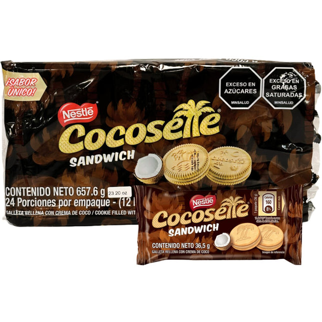 Cocosette Sandwich Pack - 12 Paquetes de 6 galletas - Sabores Market