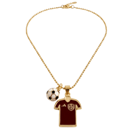 Collar con Dije de Camiseta Vinotinto y Balón de Fútbol - Sabores Market