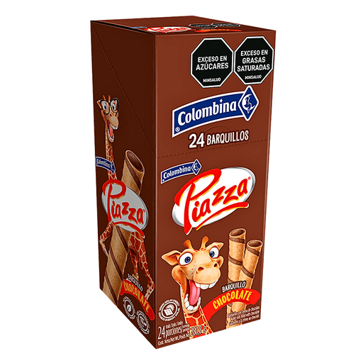 Colombina Barquillos Piazza Chocolate - Caja de 24 Porciones - Sabores Market
