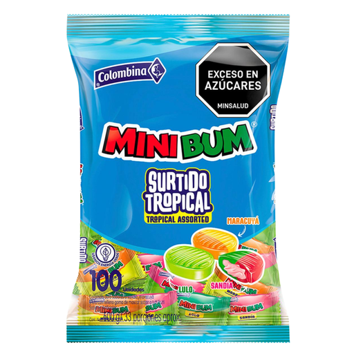 Colombina Mini Bum Caramelo Surtido Tropical 500g - Sabores Market