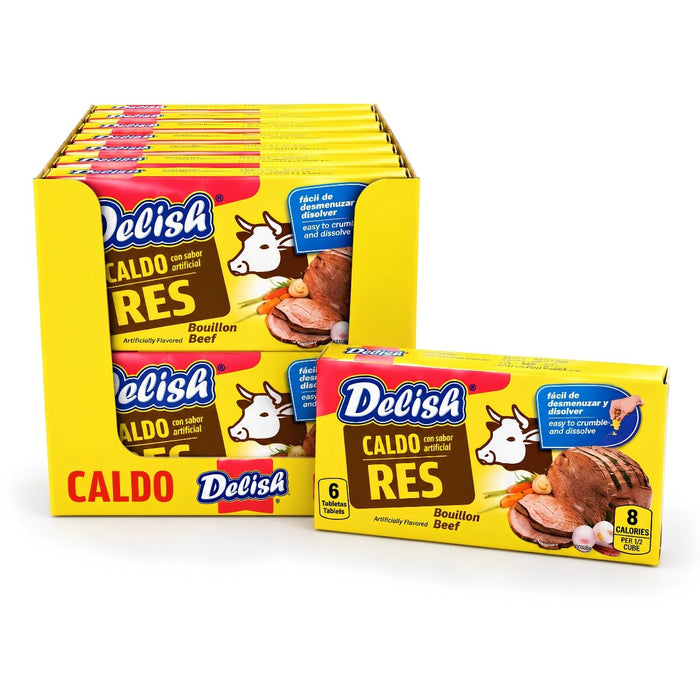 Delish Caldo de Res 6 tab 60g - Sabores Market