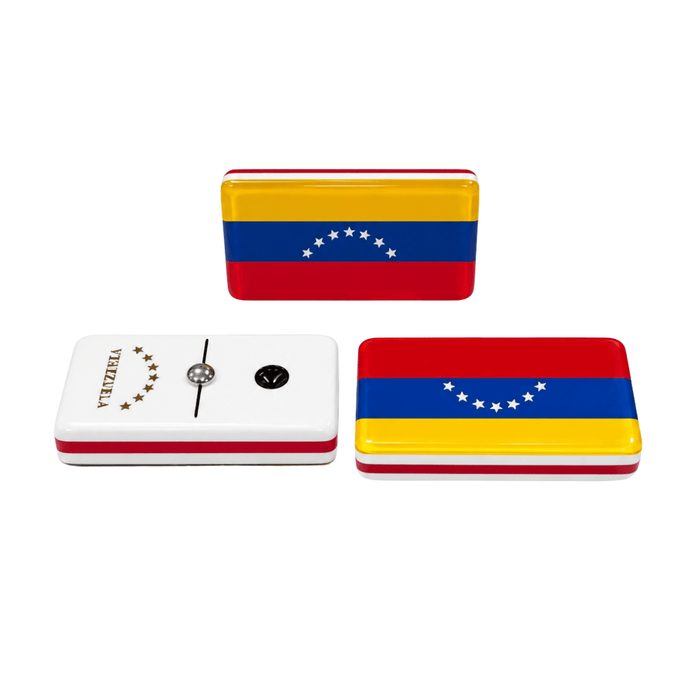 Domino Venezuela 7 estrellas Láminas de acrílico estuche de cuero - Sabores Market
