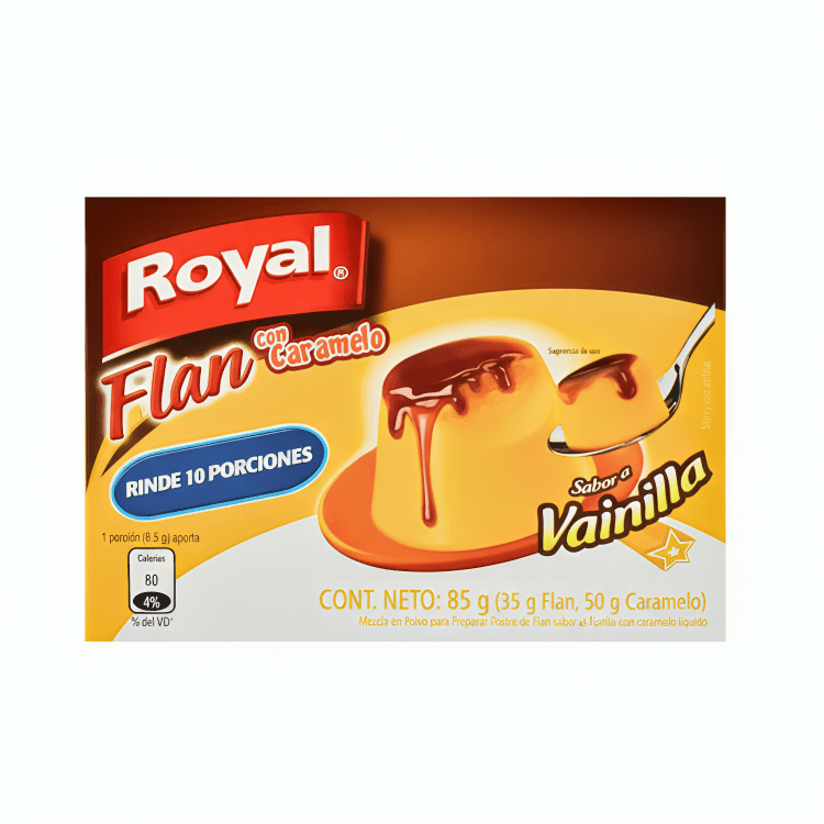 Flan Royal Sabor a Vainilla con Caramelo 85g - Sabores Market
