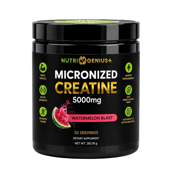 Nutri Genius+ Creatina Micronizada Explosion de Sandia en Polvo 277g - Sabores Market
