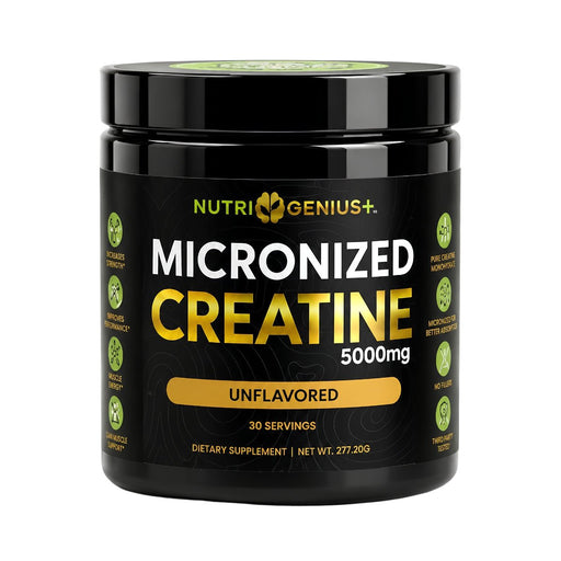 Nutri Genius+ Creatina Micronizada Sin Sabor en Polvo 277g - Sabores Market