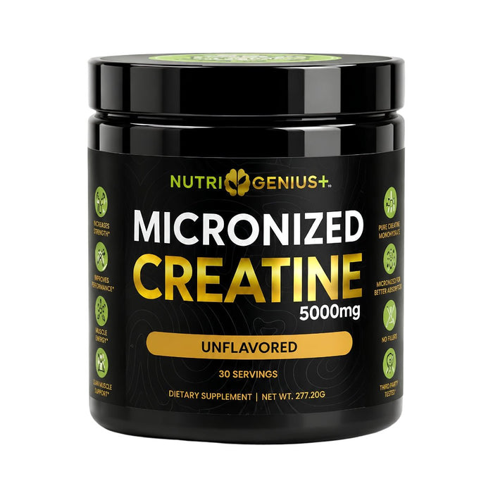 Nutri Genius+ Creatina Micronizada Sin Sabor en Polvo 277g - Sabores Market