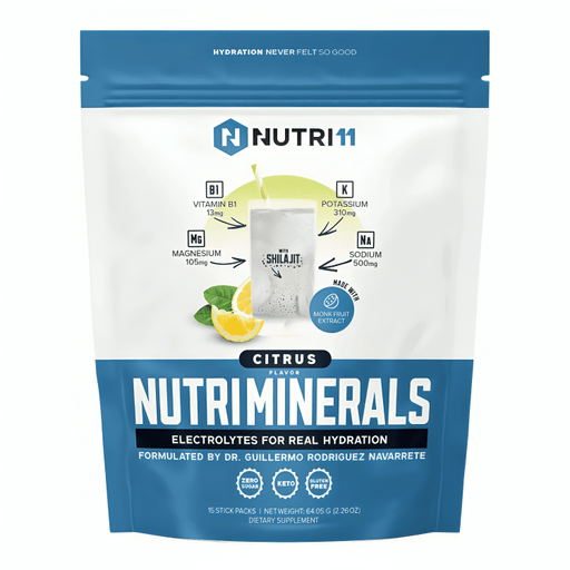 Nutri11 Nutri Minerals suplemento en Polvo sabor Cítrico - 15 Sobres - Sabores Market