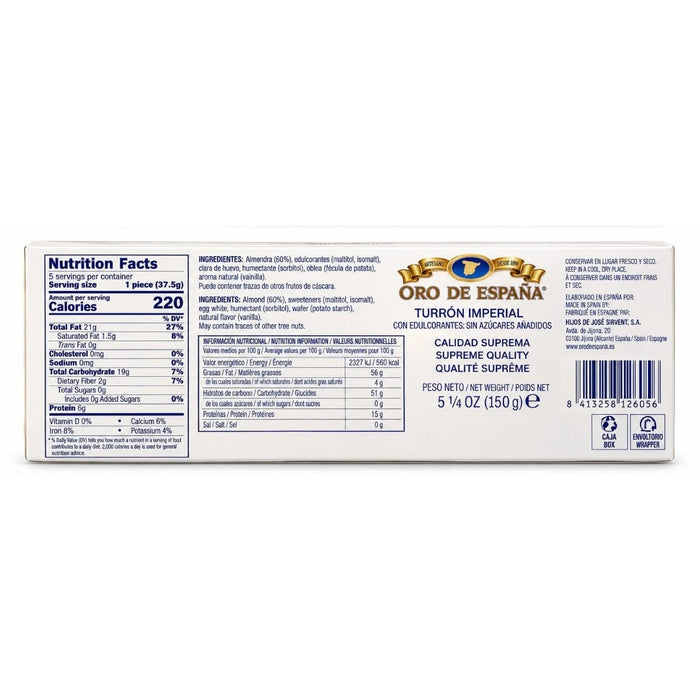 Oro de España Turron Imperial 150g - Sabores Market