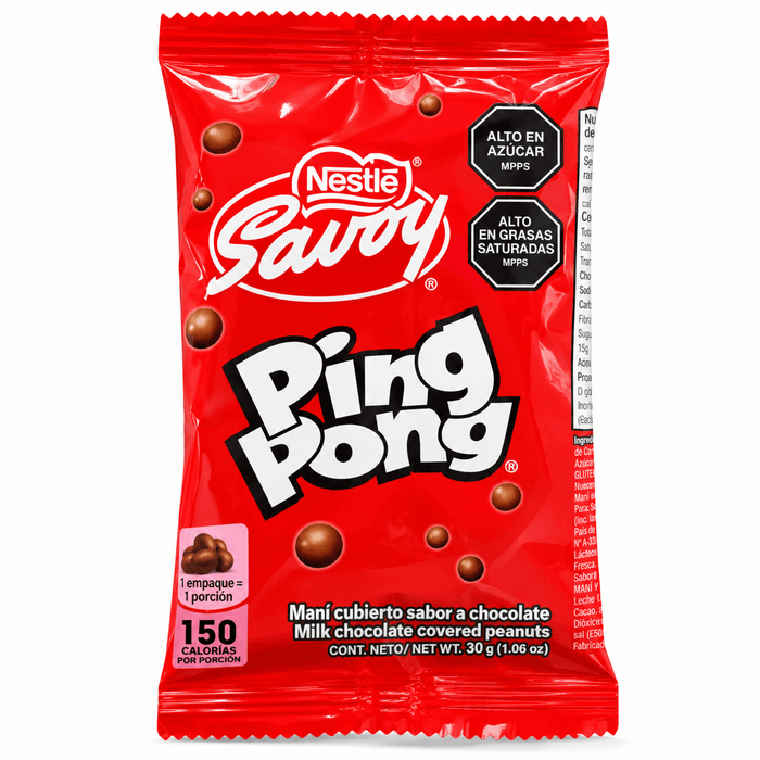Ping Pong Mani Cubierto sabor a Chocolate 30g - Sabores Market