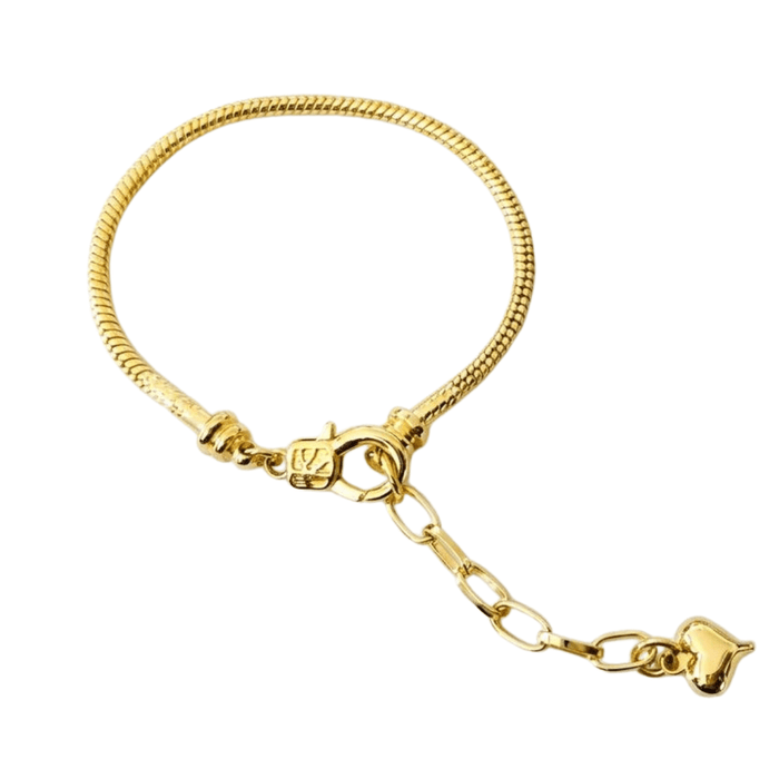 Pulsera de Cadena de Serpiente Dorada con Dije de Corazón - Sabores Market