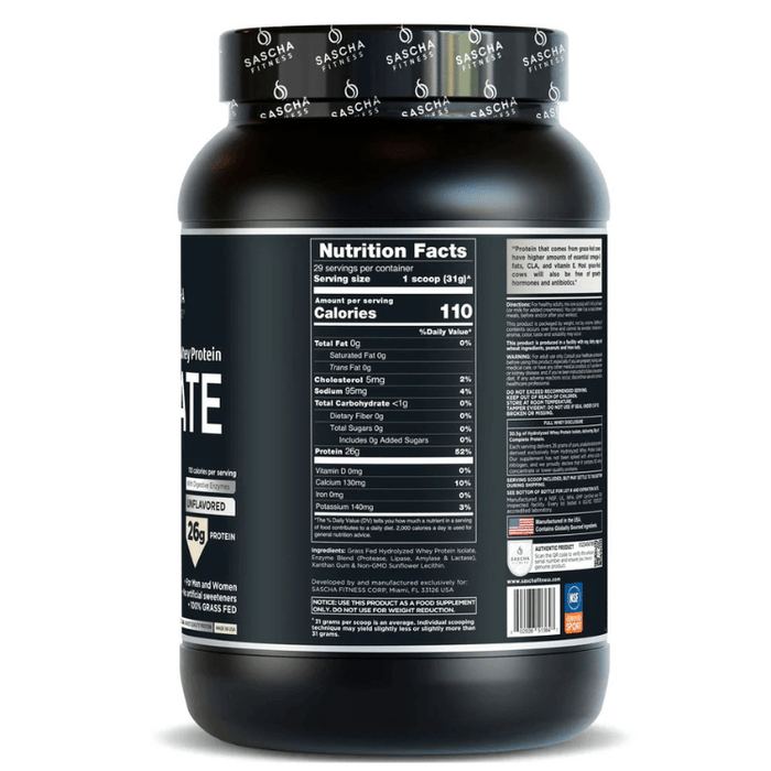 Sascha Fitness Whey Protein 2.11 lb - Sabores Market