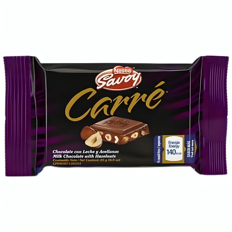 Savoy Carre Mini Avellana 25g - Sabores Market