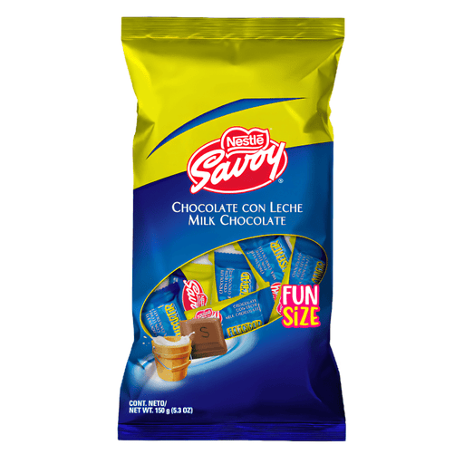 Savoy Chocolate con Leche Fun Size 10 x 15g - Sabores Market
