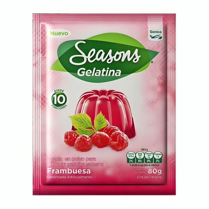 Seasons Gelatina Frambuesa 80g - Sabores Market