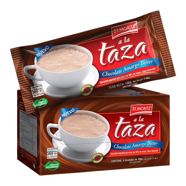 St.Moritz Chocolate de Taza Caja - 6 Unidades - Sabores Market