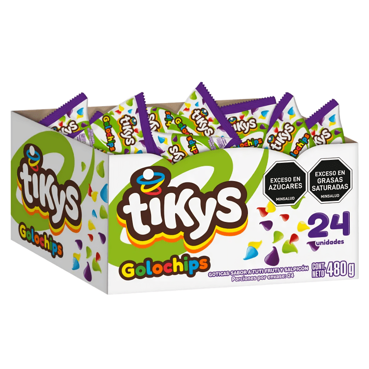 Tikys Golochips Display - 24 Unidades - Sabores Market