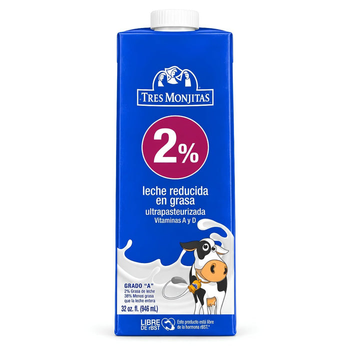 Tres Monjitas Leche Reducida en Grasa 2% 946ml - Sabores Market