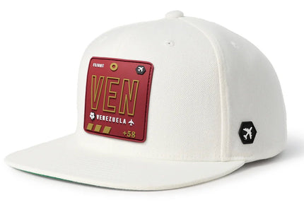 VEN - Venezuela Flat Snapback Blanca/Vinotinto - Sabores Market