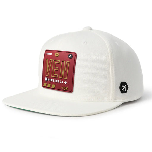 VEN - Venezuela Flat Snapback Blanca/Vinotinto - Sabores Market