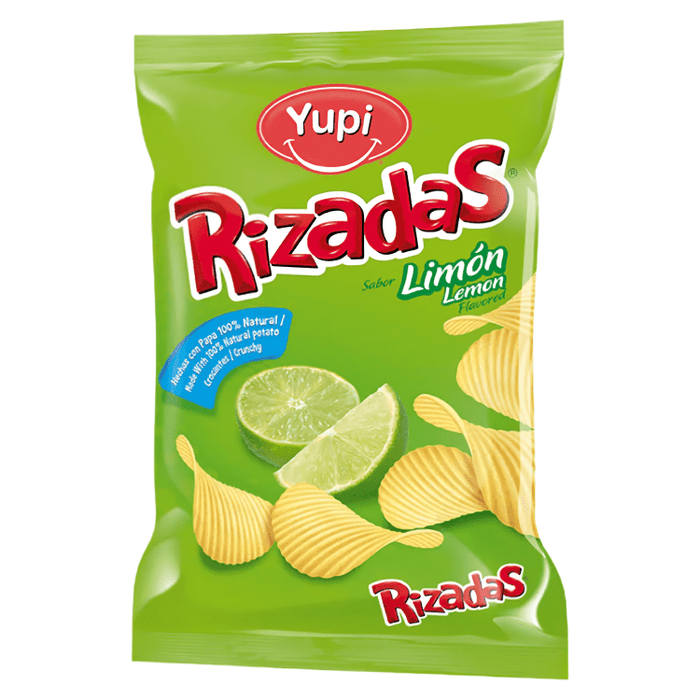 Yupi Rizadas Potato Chips Lemon 115g - Sabores Market