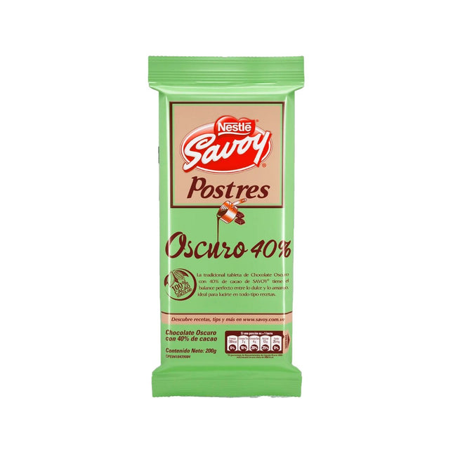 Savoy Chocolate 40% Unidad - Sabores Market