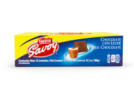 Savoy Chocolate Con Leche Box - 12 Unidades - Sabores Market