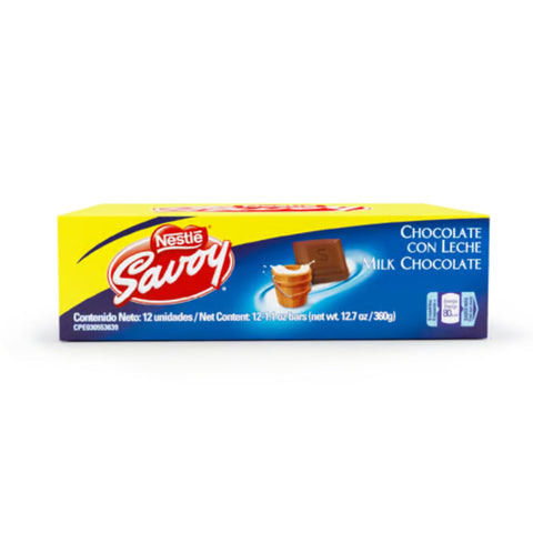 Savoy Chocolate Con Leche Box - 12 Unidades - Sabores Market