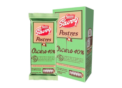 Savoy Chocolate Oscuro 40% Caja - 4 Unidades - Sabores Market
